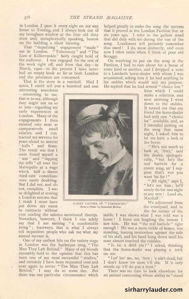 Strand Magazine My Reminiscenes By Harry Lauder April 1909 -7