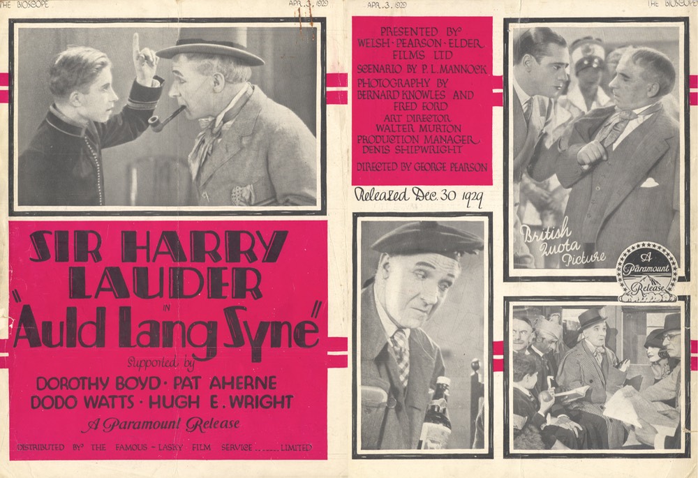 The Bioscope Promotion Auld Lang Syne Apr 23 1929 