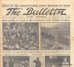 The Bulletin Newspaper Lady Lauders Funeral Aug 4 1927 -1